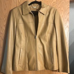 Wilsons leather pelle studio camel leather jacket / coat size large LG